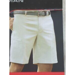 Greg Norman Mens 38 Performance Stretch Shorts Beige Scotchgard-blp39